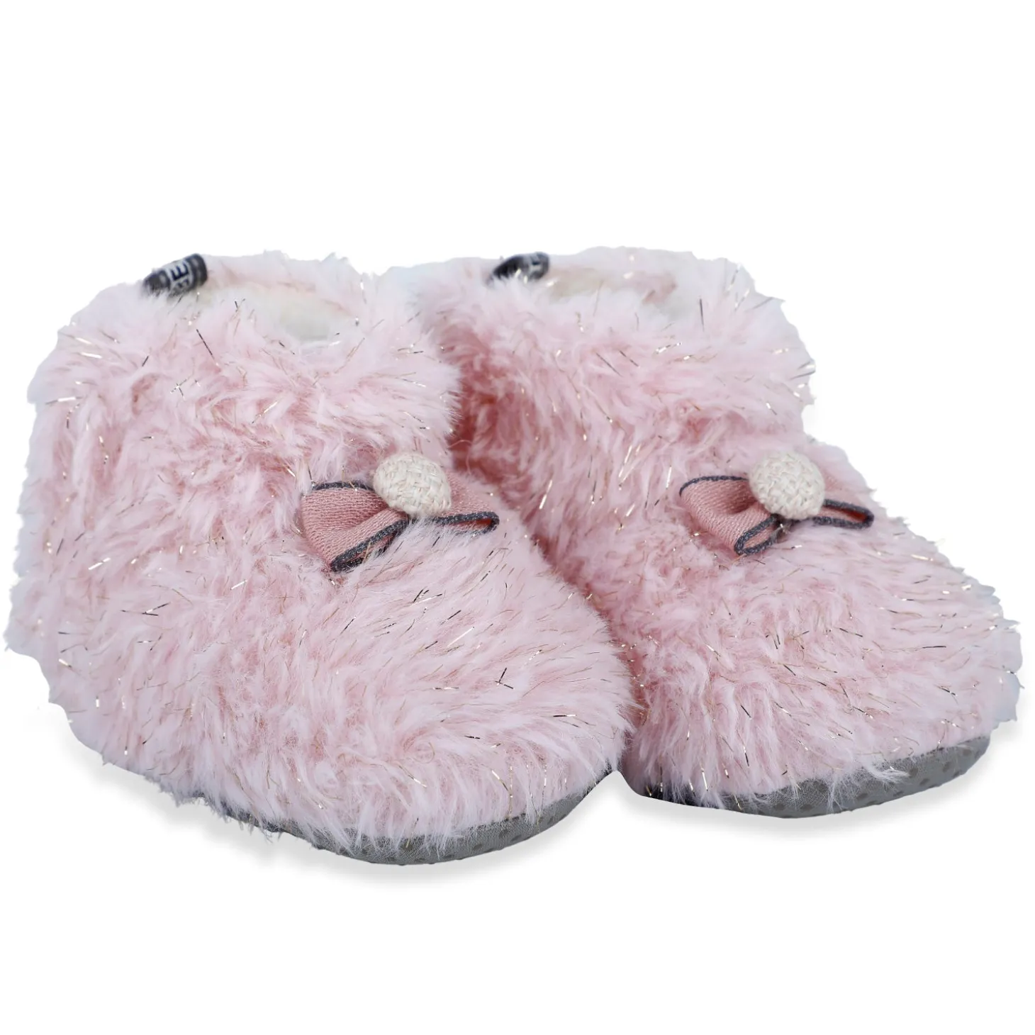 Baby Moo Papa's Angel Velcro Warm Furry Booties - Pink