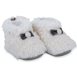 Baby Moo Papa's Angel Velcro Warm Furry Booties - Cream