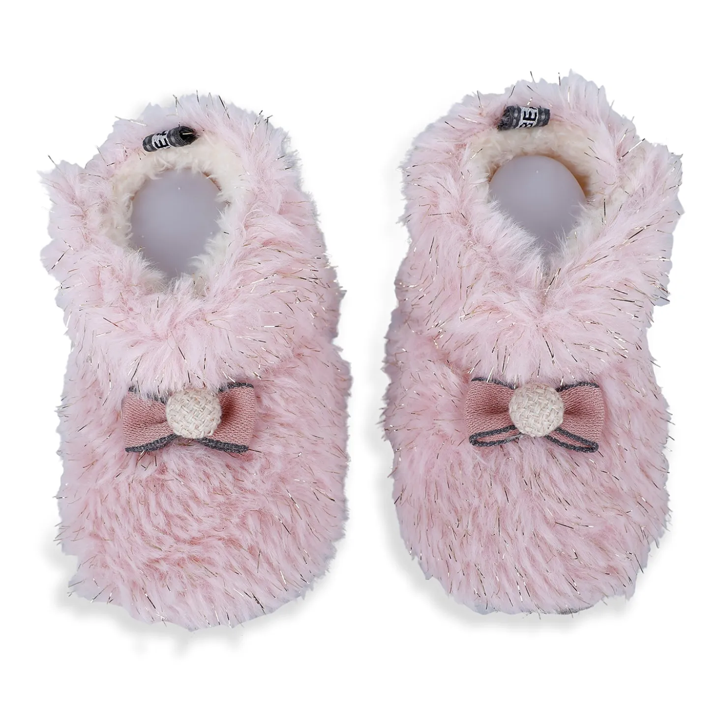 Baby Moo Papa's Angel Velcro Warm Furry Booties - Pink