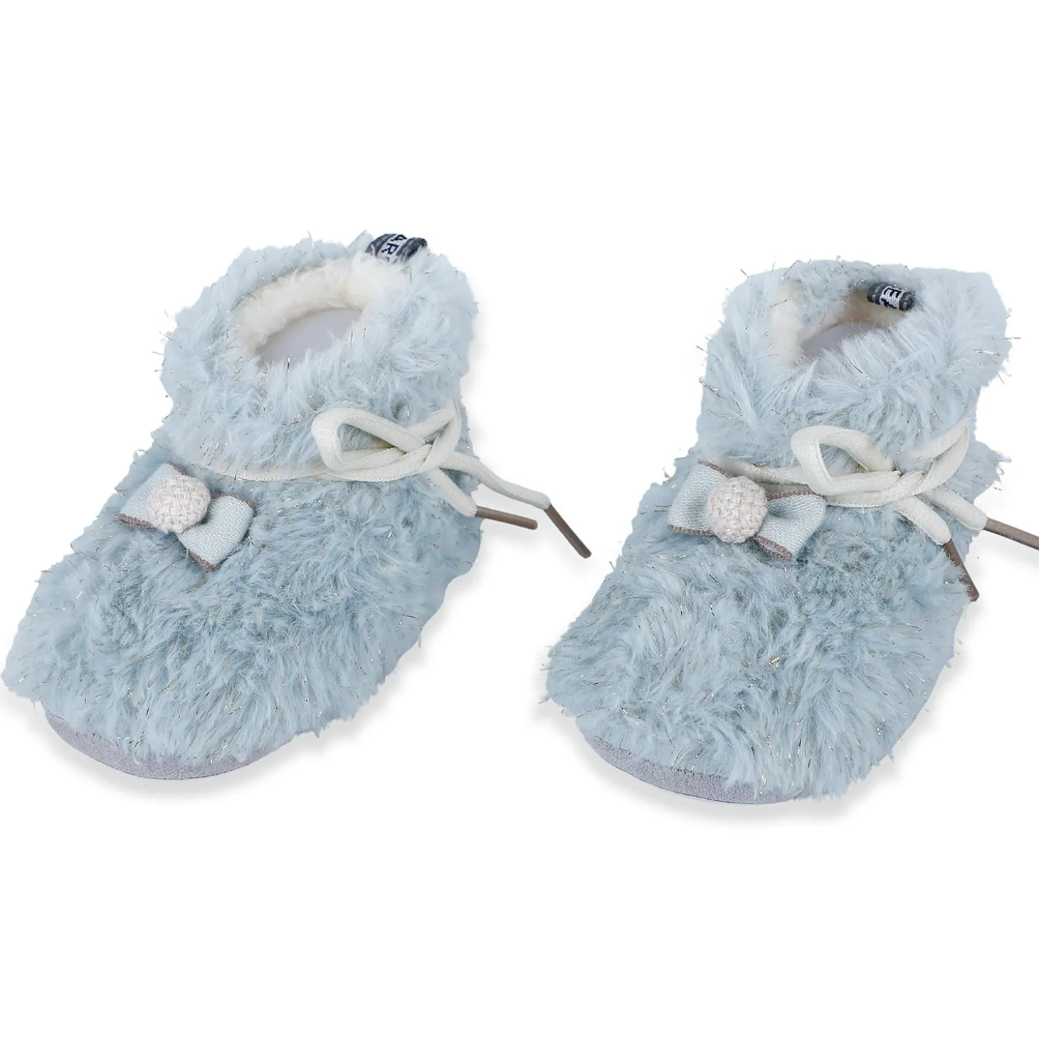 Baby Moo Papa's Angel Velcro Warm Furry Booties - Blue