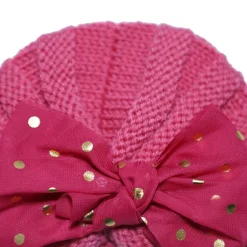 Baby Moo Partywear Sequence Bow 2 Pack Turban Caps - Pink And Blue