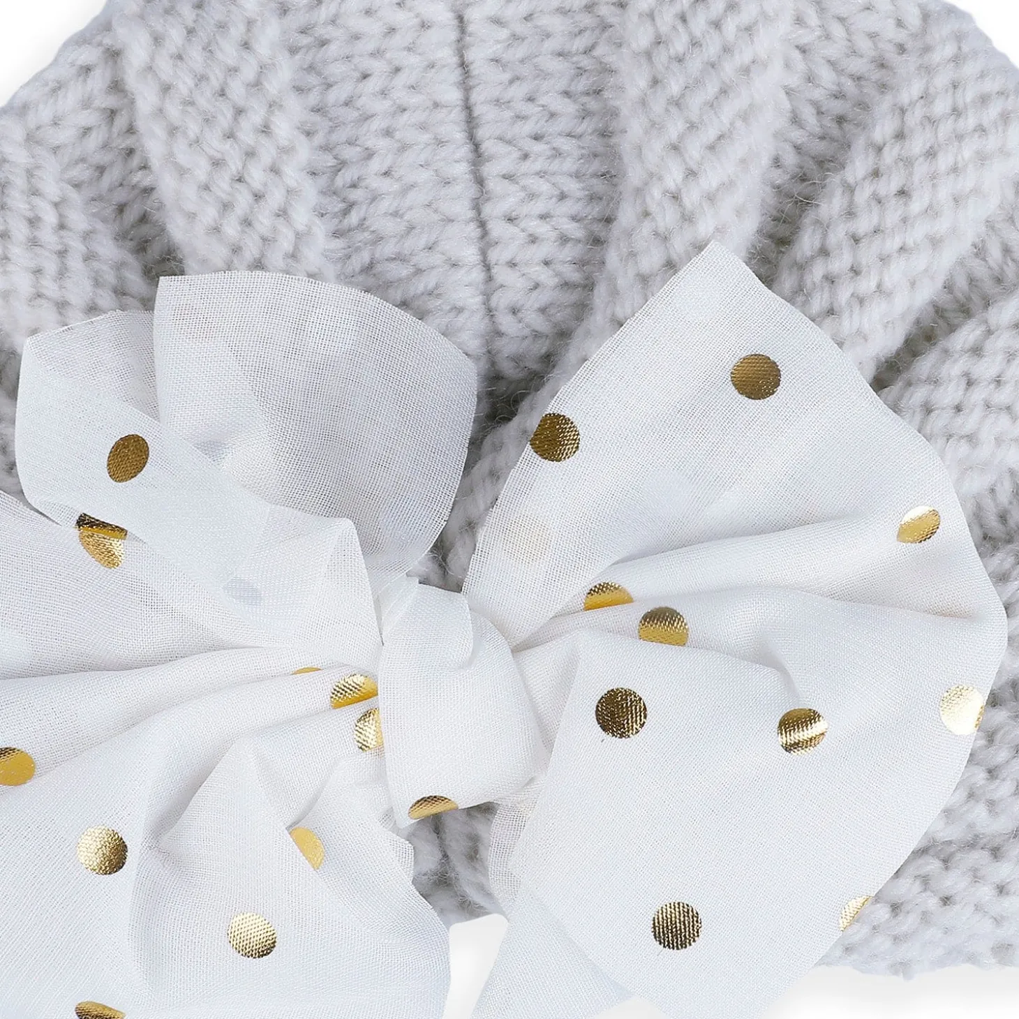 Baby Moo Partywear Sequence Bow 2 Pack Turban Caps - Lilac And White