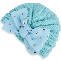 Baby Moo Partywear Sequence Bow 2 Pack Turban Caps - Pink And Blue