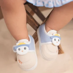 Baby Moo Persian Kitty Soft Sole Anti-Slip Booties - Blue