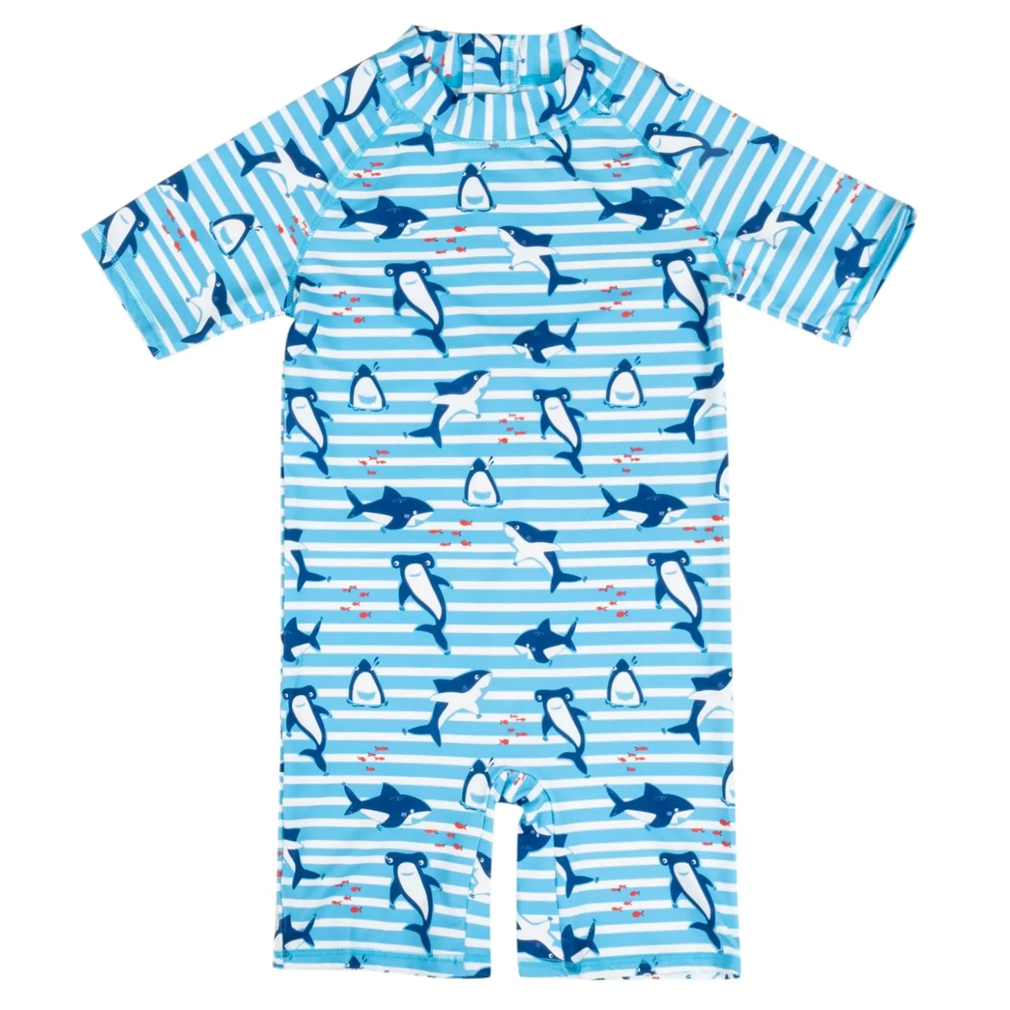 Baby Moo Playing Dolphin Beach Bodysuit One-Piece Swimsuit Pool Swimming Costume - Blue