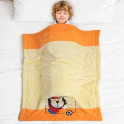 Baby Moo Playing Tiger Plush Cotton All Season Nursery Blanket - Orange