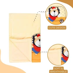 Baby Moo Playing Tiger Plush Cotton All Season Nursery Blanket - Orange