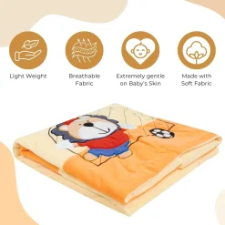 Baby Moo Playing Tiger Plush Cotton All Season Nursery Blanket - Orange