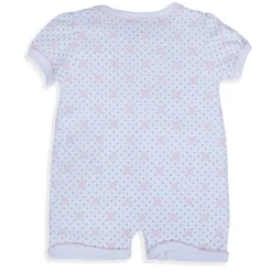 Baby Moo Pocket Teddy Embroidered Half Sleeve Short Romper - White
