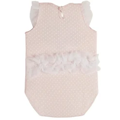 Baby Moo Polka Dotted Gift Set 3 Piece With Bodysuit, Socks And Headband - Peach