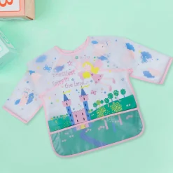 Baby Moo Prettiest Fairy Long Sleeves Waterproof Wear Me Bib - Pink
