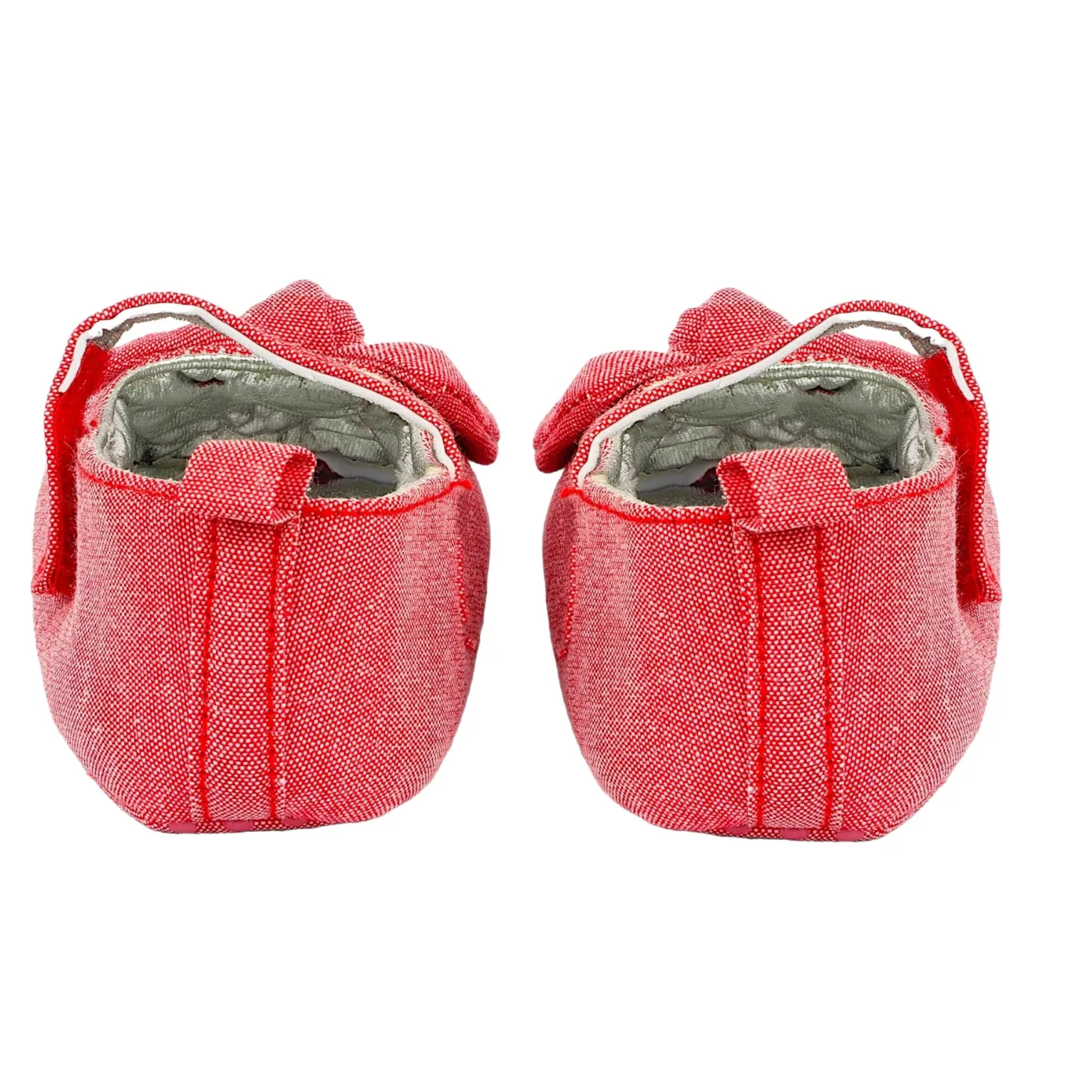 Baby Moo Pretty Bow Knot Velcro Strap Anti-Skid Ballerina Booties - Pink