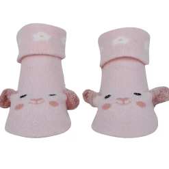 Baby Moo Puppy 3D Anti-Skid Socks Booties Pack of 3 - Pink
