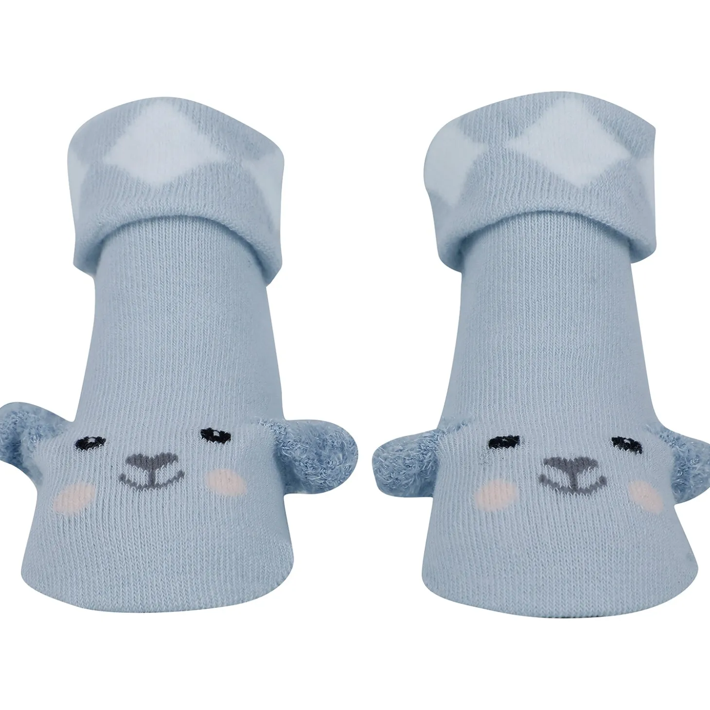 Baby Moo Puppy 3D Anti-Skid Socks Booties Pack of 3 - Grey