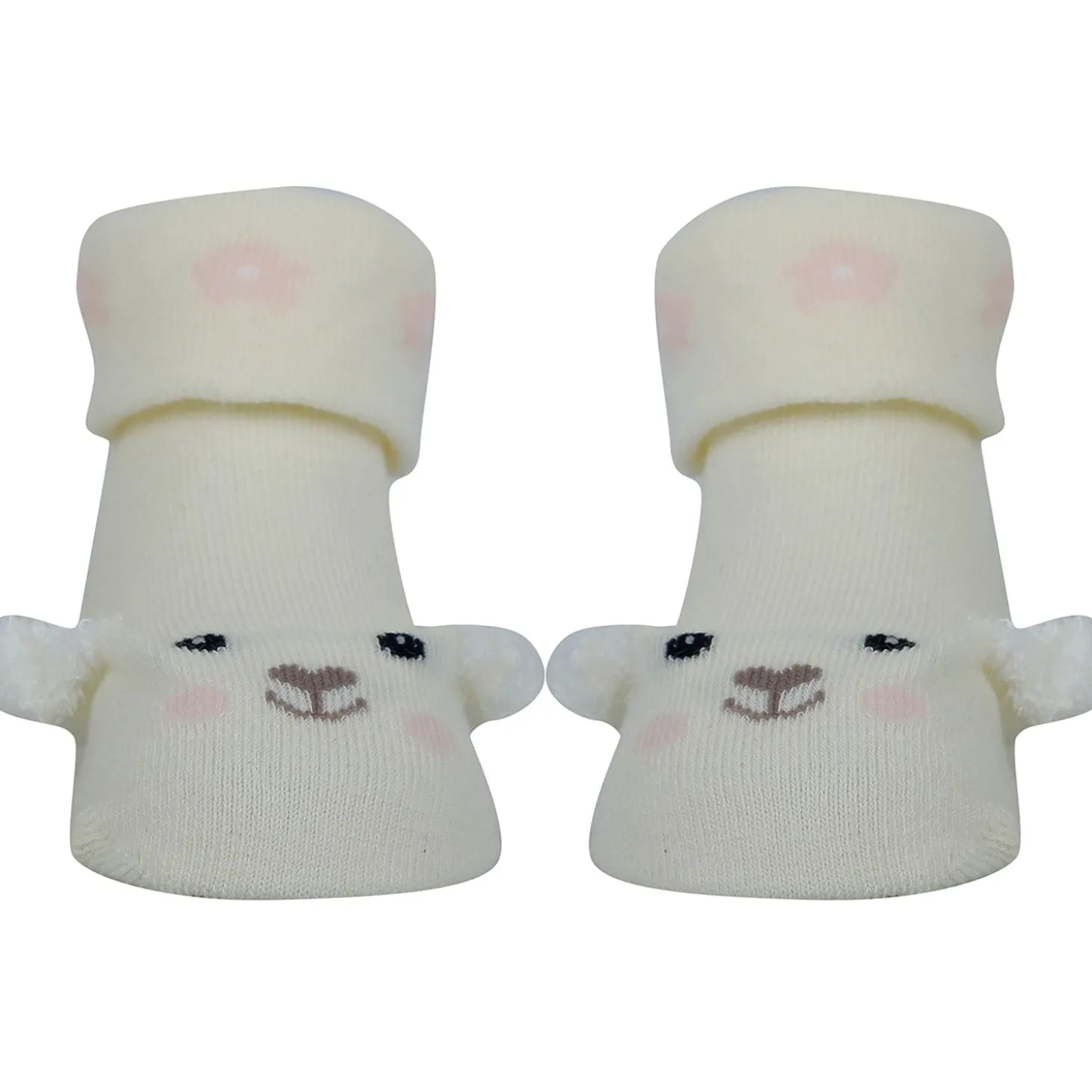 Baby Moo Puppy 3D Anti-Skid Socks Booties Pack of 3 - Pink