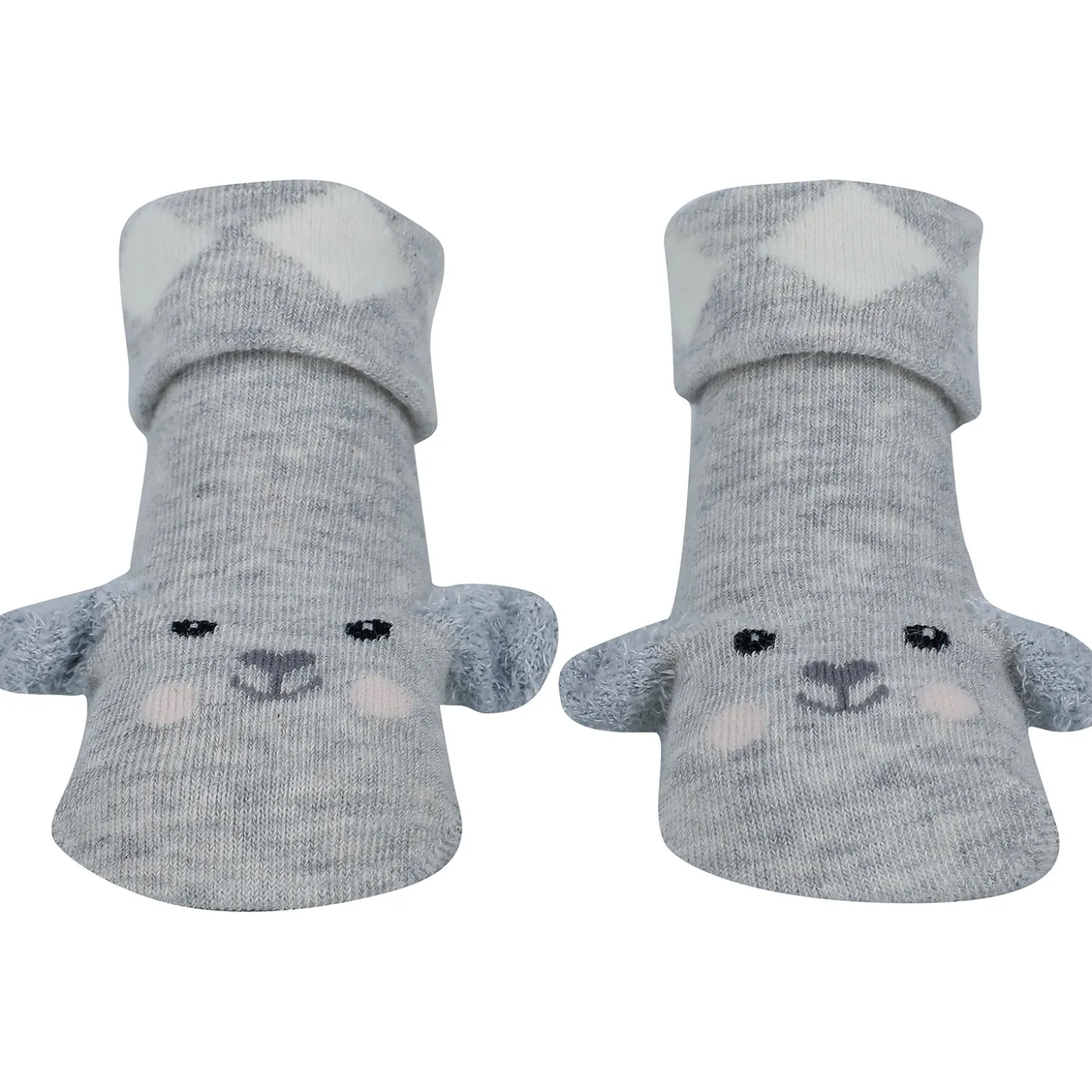 Baby Moo Puppy 3D Anti-Skid Socks Booties Pack of 3 - Grey