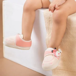 Baby Moo Puppy Face Soft Sole Anti-Slip Booties - Pink
