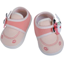 Baby Moo Puppy Face Soft Sole Anti-Slip Booties - Pink
