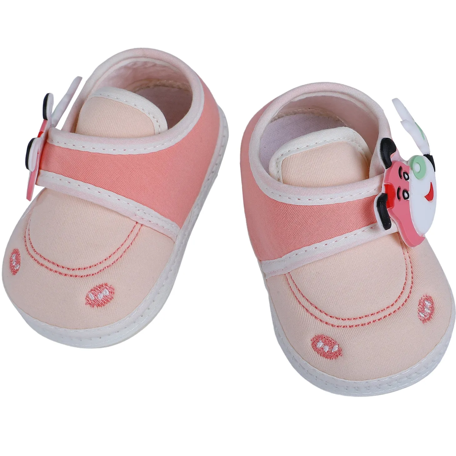 Baby Moo Puppy Face Soft Sole Anti-Slip Booties - Pink