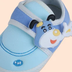 Baby Moo Puppy Face Soft Sole Anti-Slip Booties - Blue