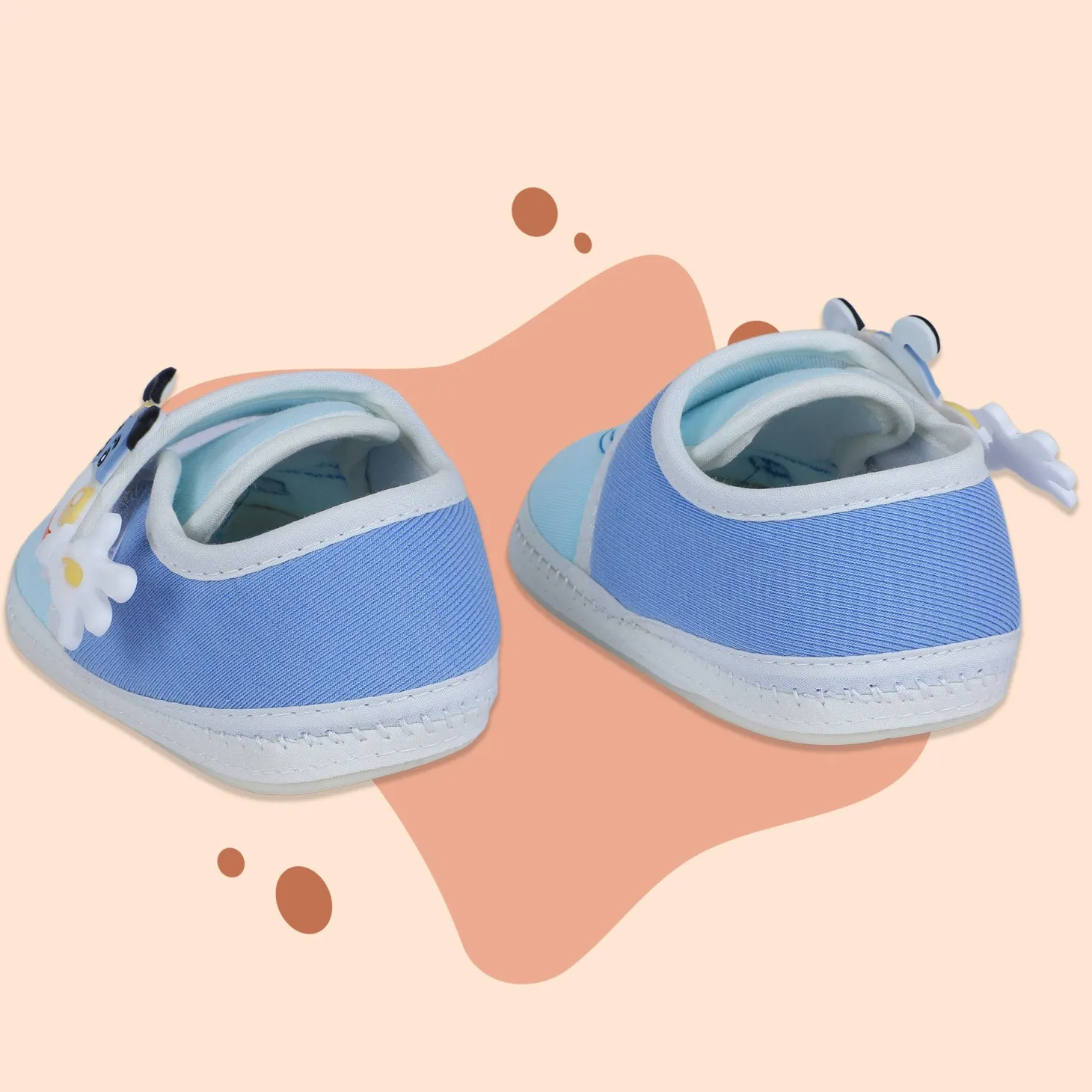 Baby Moo Puppy Face Soft Sole Anti-Slip Booties - Blue