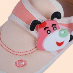 Baby Moo Puppy Face Soft Sole Anti-Slip Booties - Pink