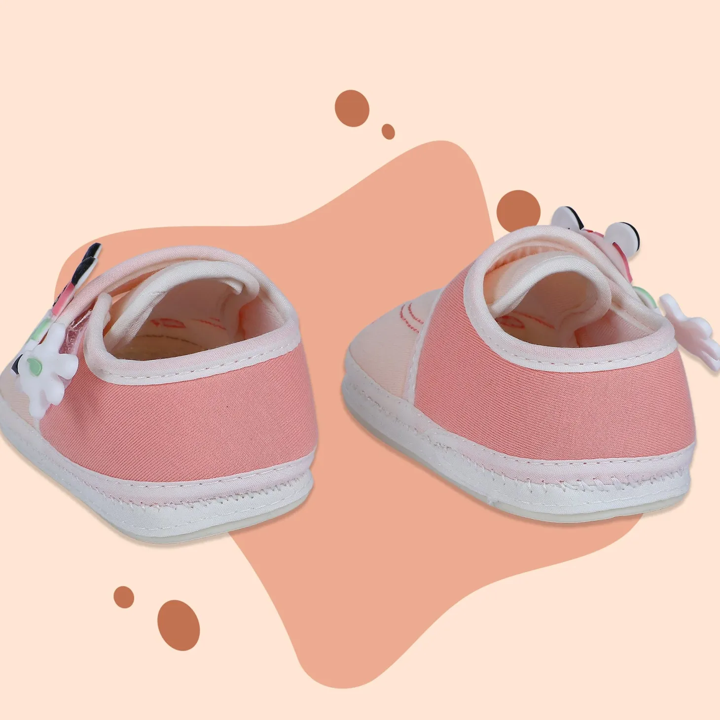 Baby Moo Puppy Face Soft Sole Anti-Slip Booties - Pink