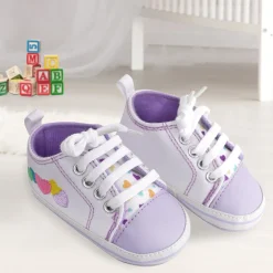 Baby Moo Purple Hearts Sneakers