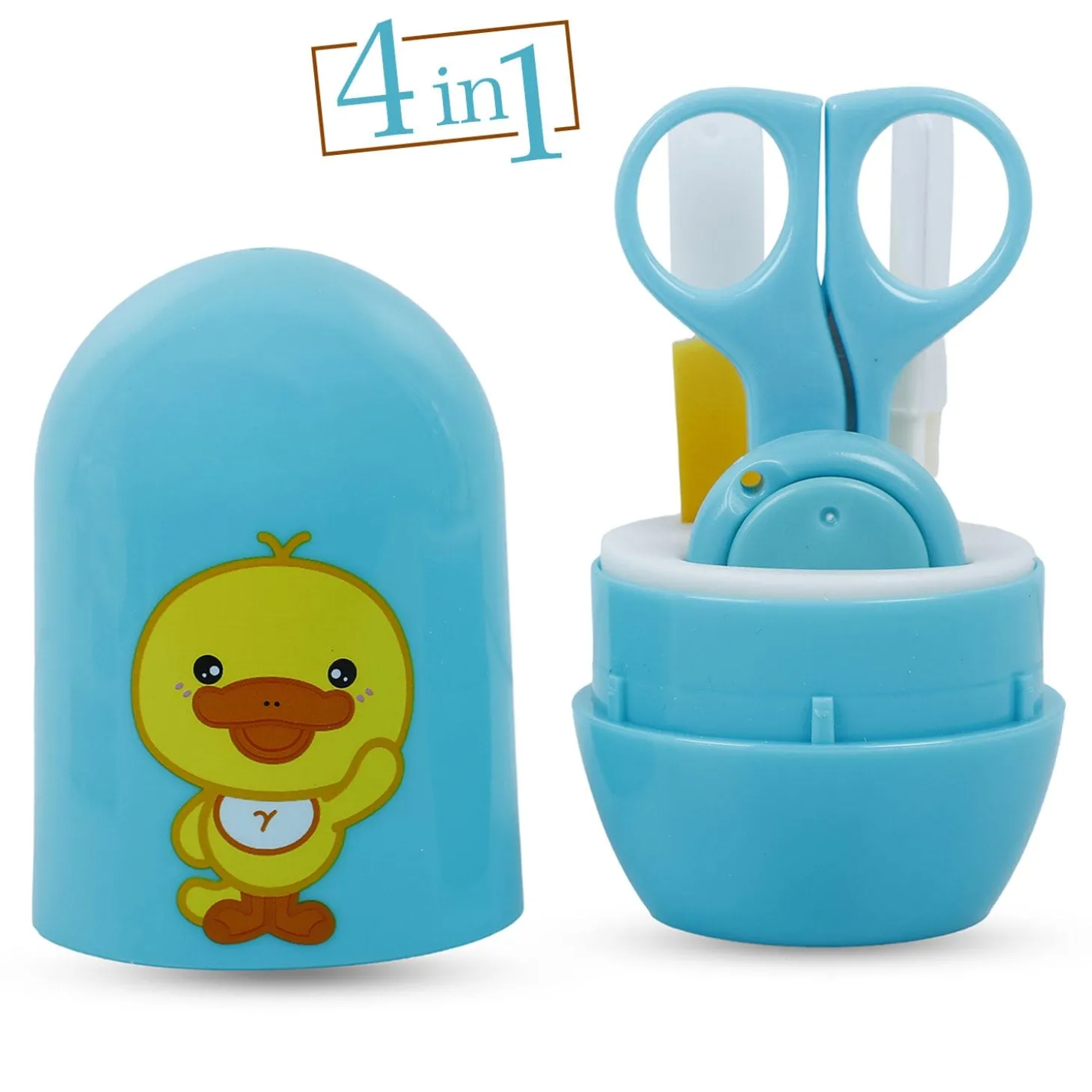 Baby Moo Quacking Ducky Gentle Manicure & Pedicure Infant Toddler Nail Clipper Set - Turquoise