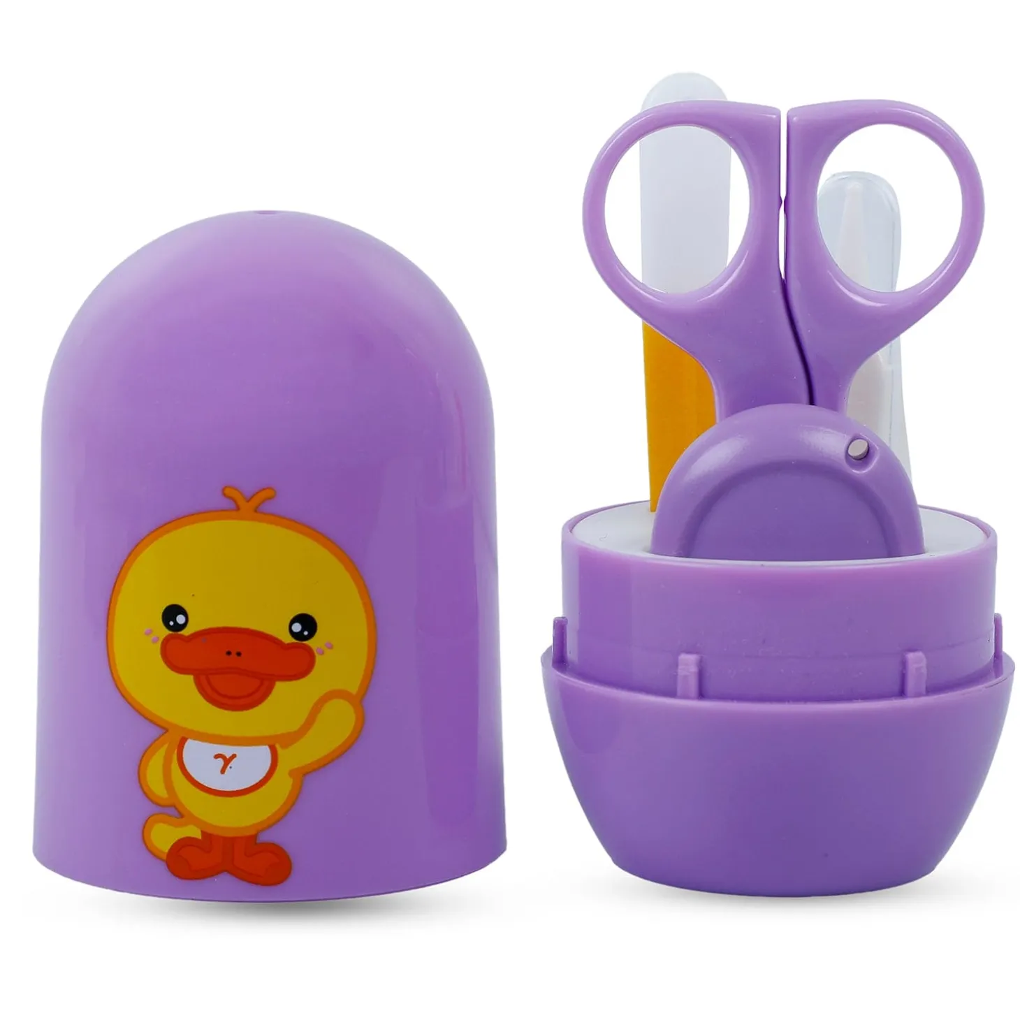 Baby Moo Quacking Ducky Gentle Manicure & Pedicure Infant Toddler Nail Clipper Set - Purple