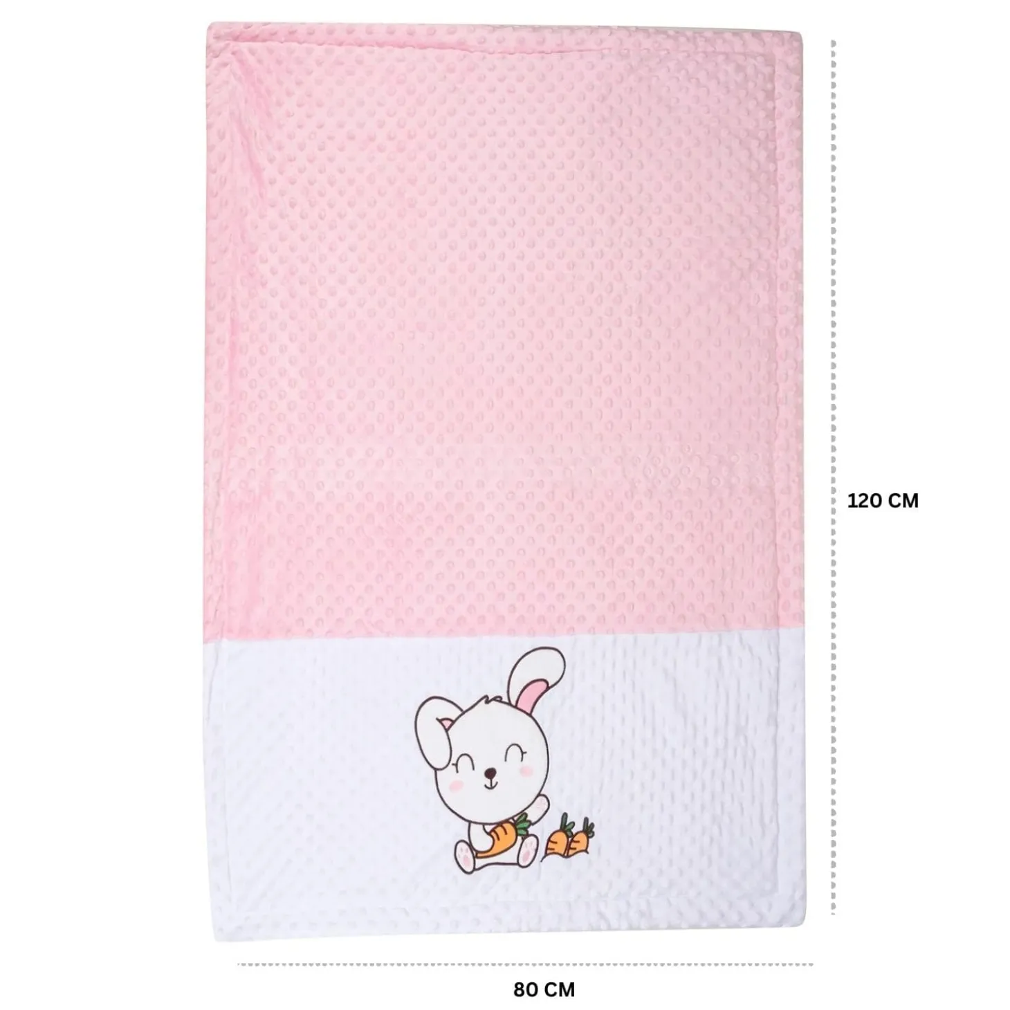 Baby Moo Rabbit Plush Cotton All Season Nursery Blanket - Peach