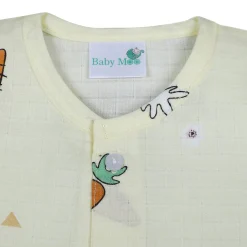 Baby Moo Rabbits Eat Carrots Shirt And Pyjama Night Suit - Yellow