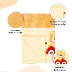 Baby Moo Racing Lion Plush Cotton All Season Nursery Blanket - Brown