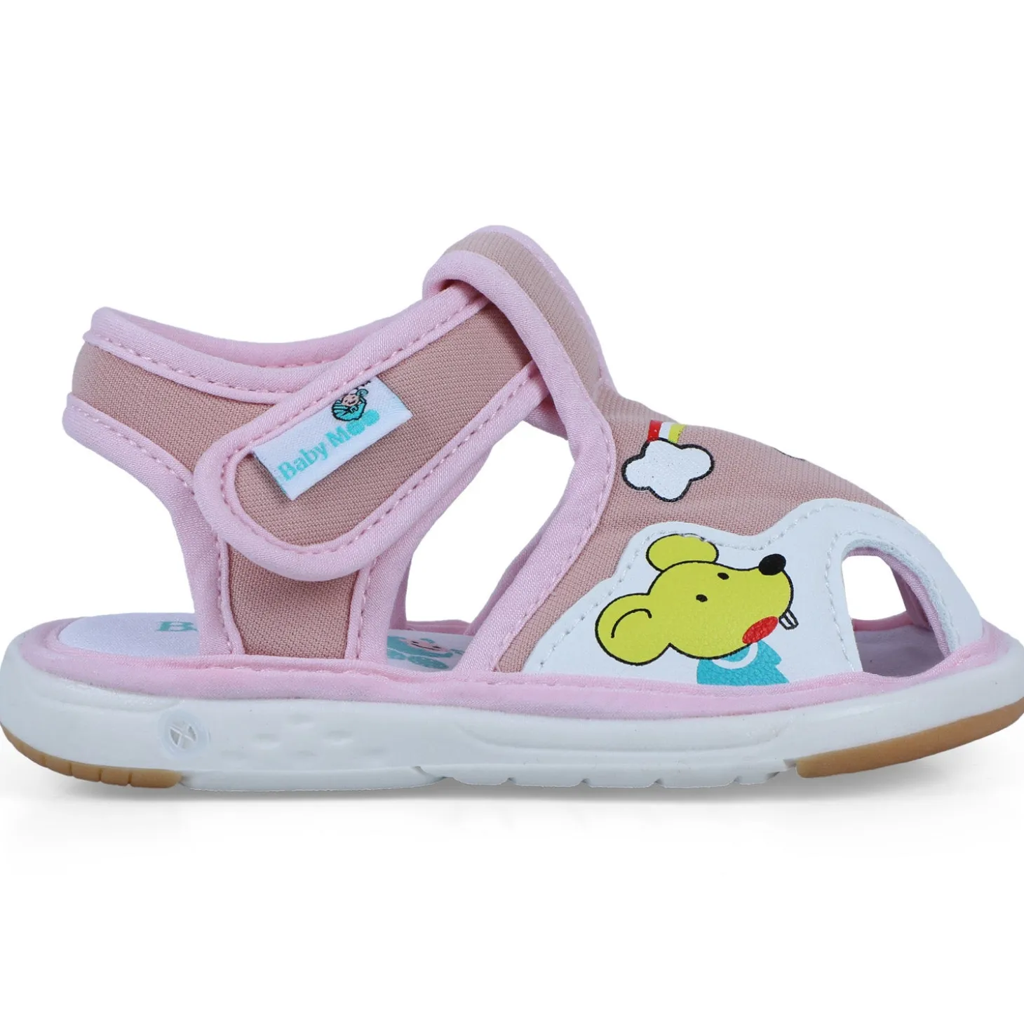 Baby Moo Rainbow Chu-Chu Sound Breathable Anti-Skid Sandals - Pink