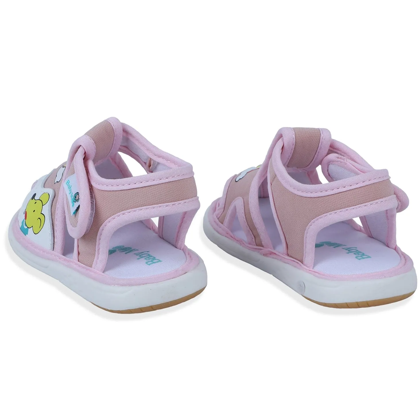 Baby Moo Rainbow Chu-Chu Sound Breathable Anti-Skid Sandals - Pink