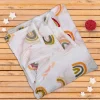 Baby Moo Rainbow Soft Wrapper Muslin Swaddle - White