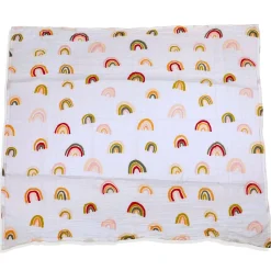 Baby Moo Rainbow Soft Wrapper Muslin Swaddle - White