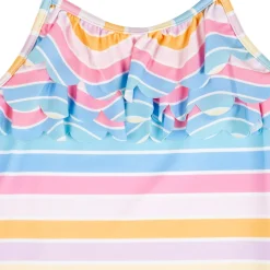 Baby Moo Rainbow Striped Beach Two-Piece Swimsuit Pool Swimming Costume - Pink
