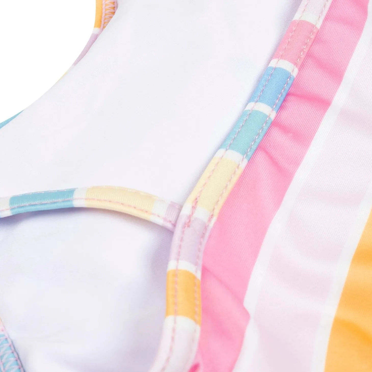 Baby Moo Rainbow Striped Beach Two-Piece Swimsuit Pool Swimming Costume - Pink