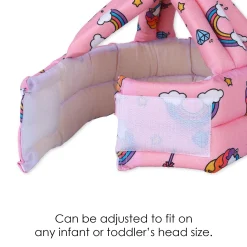 Baby Moo Rainbow Unicorn Head Protection Adjustable Cushioned Safety Helmet - Pink
