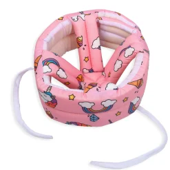 Baby Moo Rainbow Unicorn Head Protection Adjustable Cushioned Safety Helmet - Pink