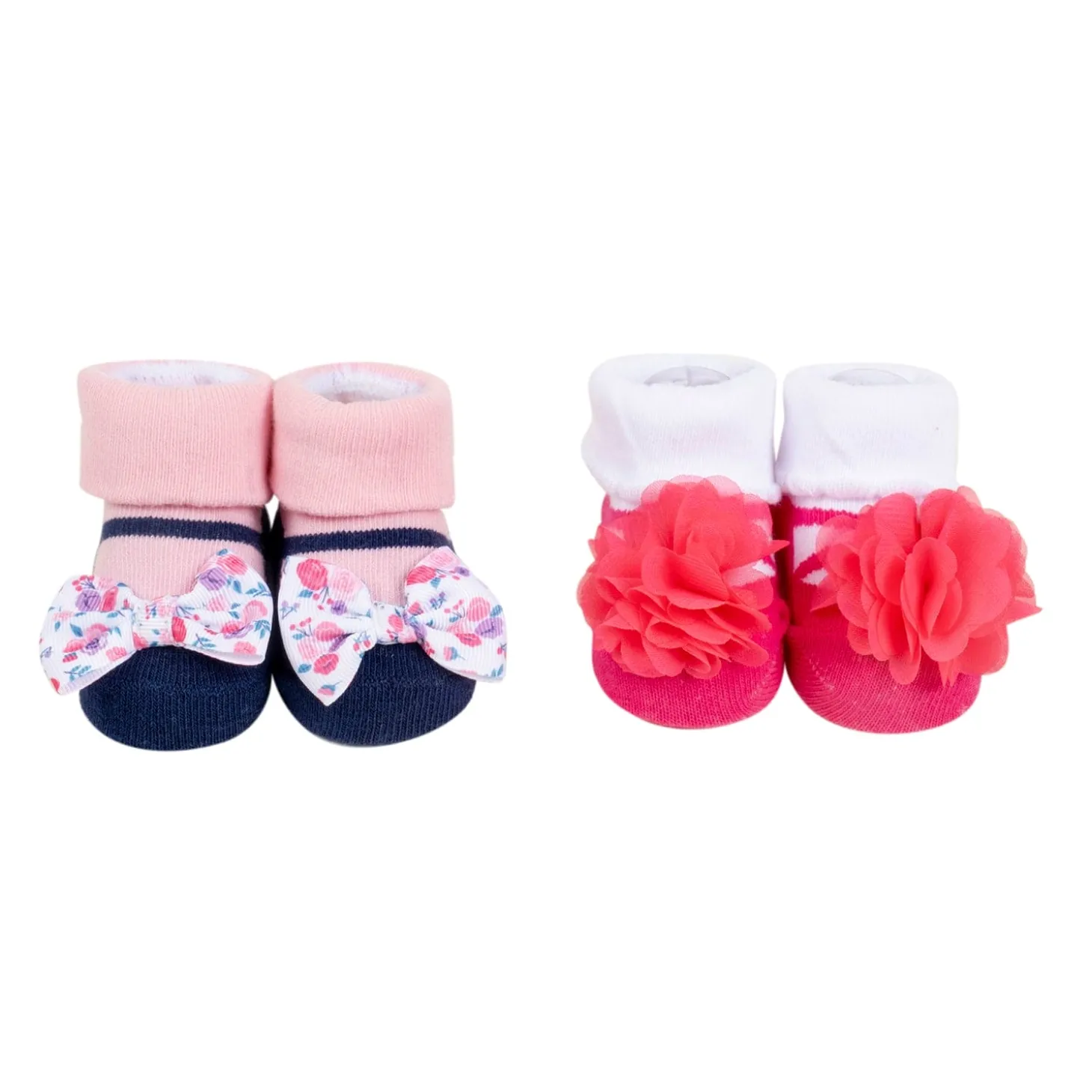 Baby Moo Ring a Ring o' Roses Infant Girl 4-Piece Gift Hairband And Socks Set - Pink