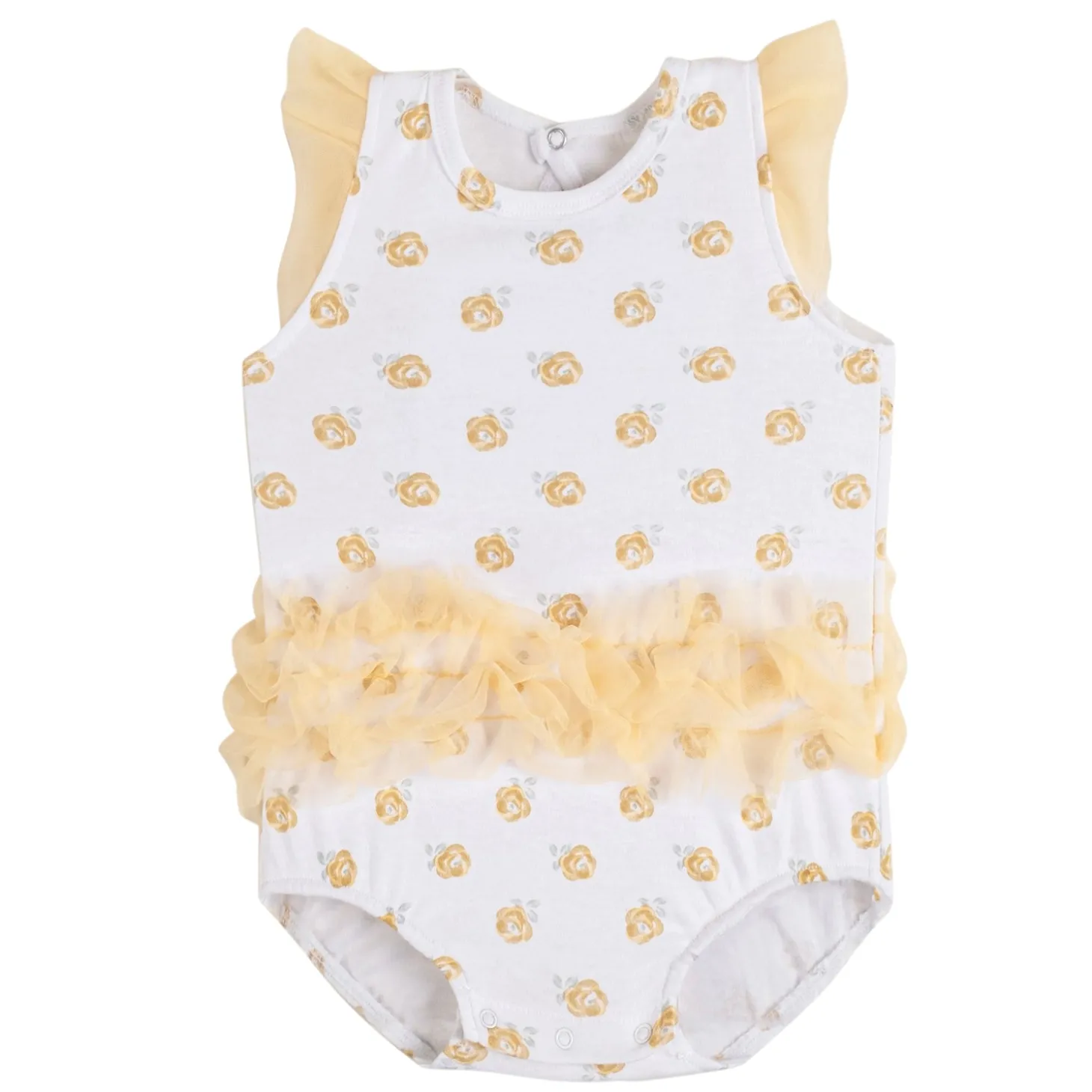 Baby Moo Rose Gift Set 3 Piece With Bodysuit, Socks And Headband - Yellow