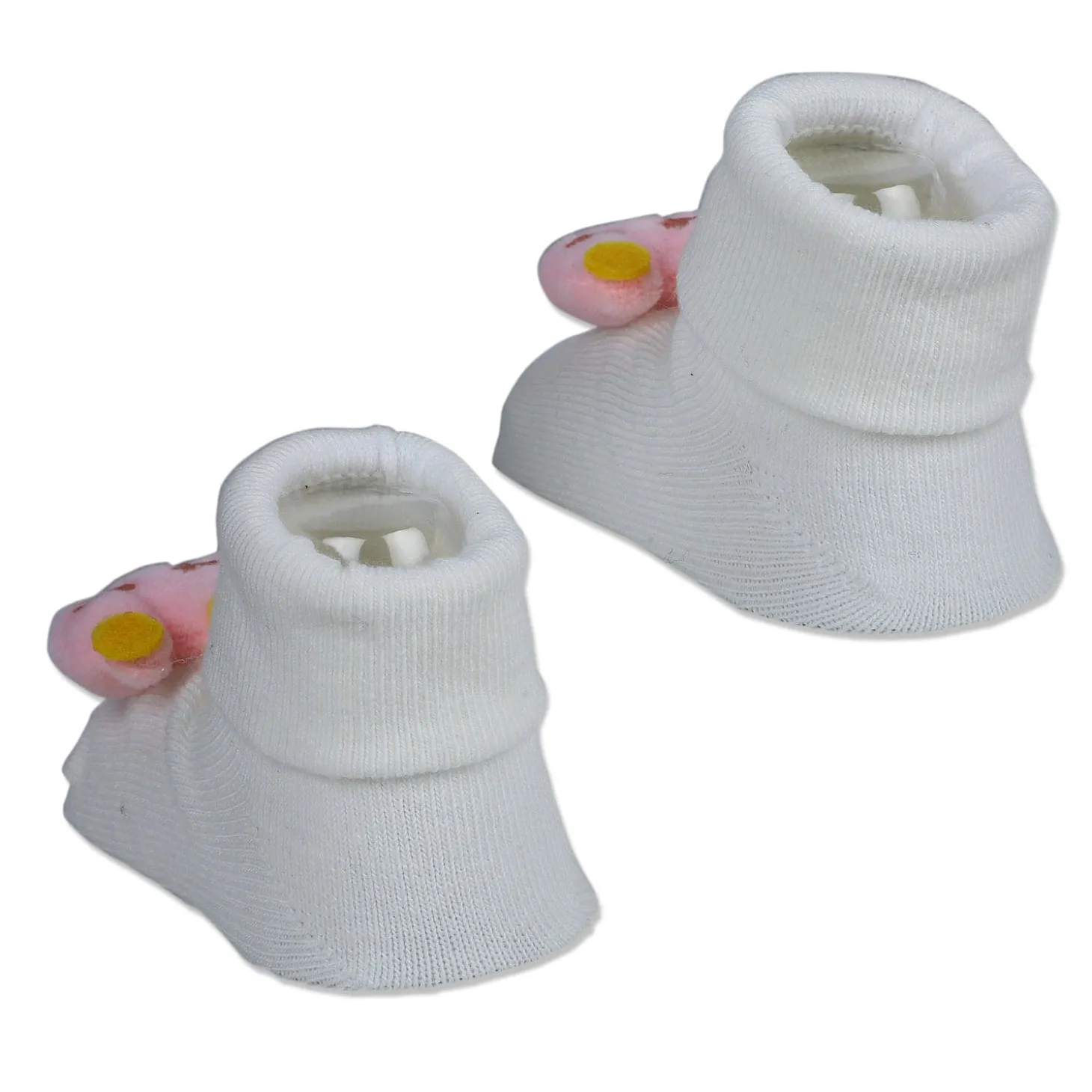 Baby Moo Royal Crown Cotton Anti-Skid 3D Socks - White