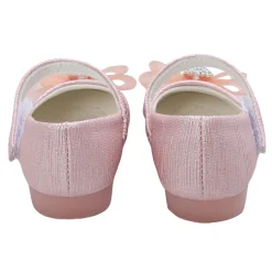 Baby Moo Royal Rhinestone Bow Velcro Strap Anti-Skid Ballerina Shoes - Pink