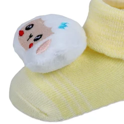 Baby Moo Sheep Cotton Anti-Skid 3D Socks - Yellow