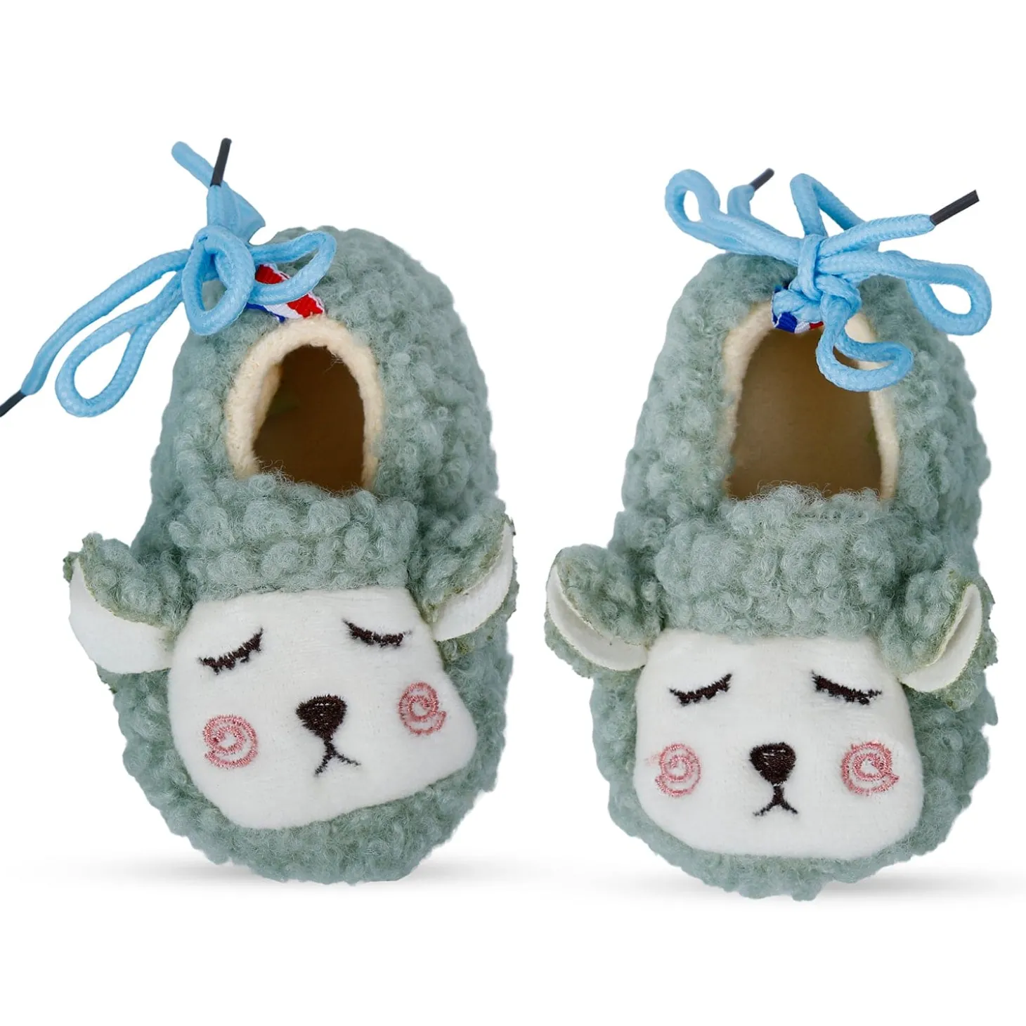 Baby Moo Sheep Warm And Stylish Anti Skid Booties - Olive Green