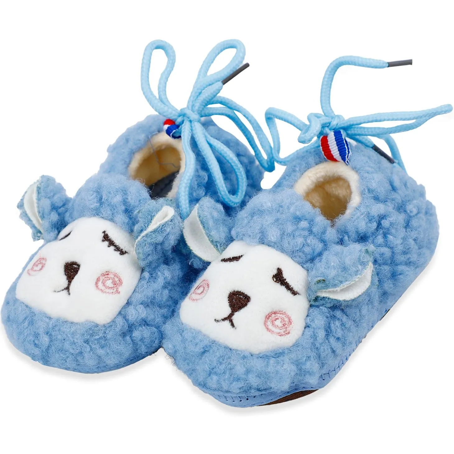 Baby Moo Sheep Warm And Stylish Anti Skid Booties - Blue