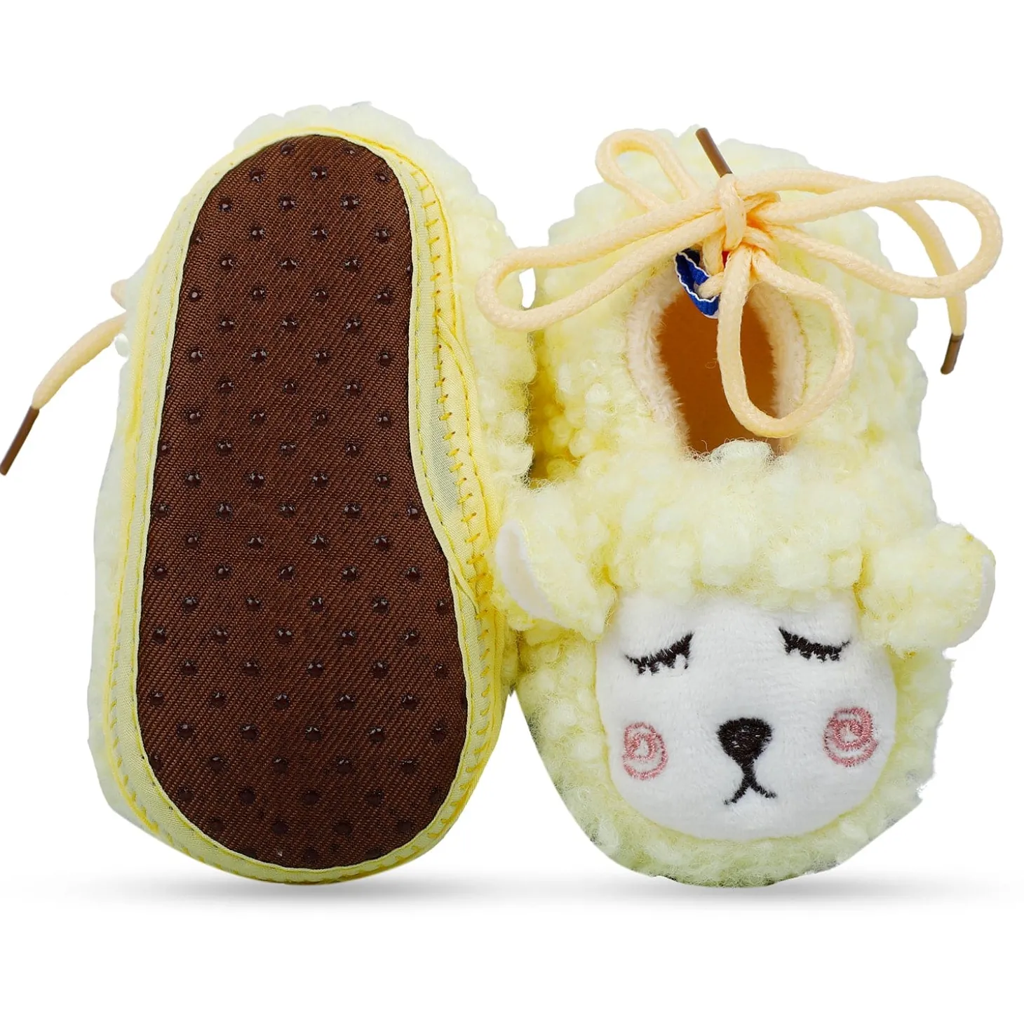 Baby Moo Sheep Warm And Stylish Anti Skid Booties - Yellow