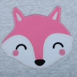 Baby Moo Sleepy Fox Soft Reversible Wrapper - Grey